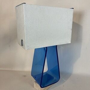 Pablo Blue Acrylic Tube Top Lamp NO Inners- Base/Shade Only Modern Funky Cool